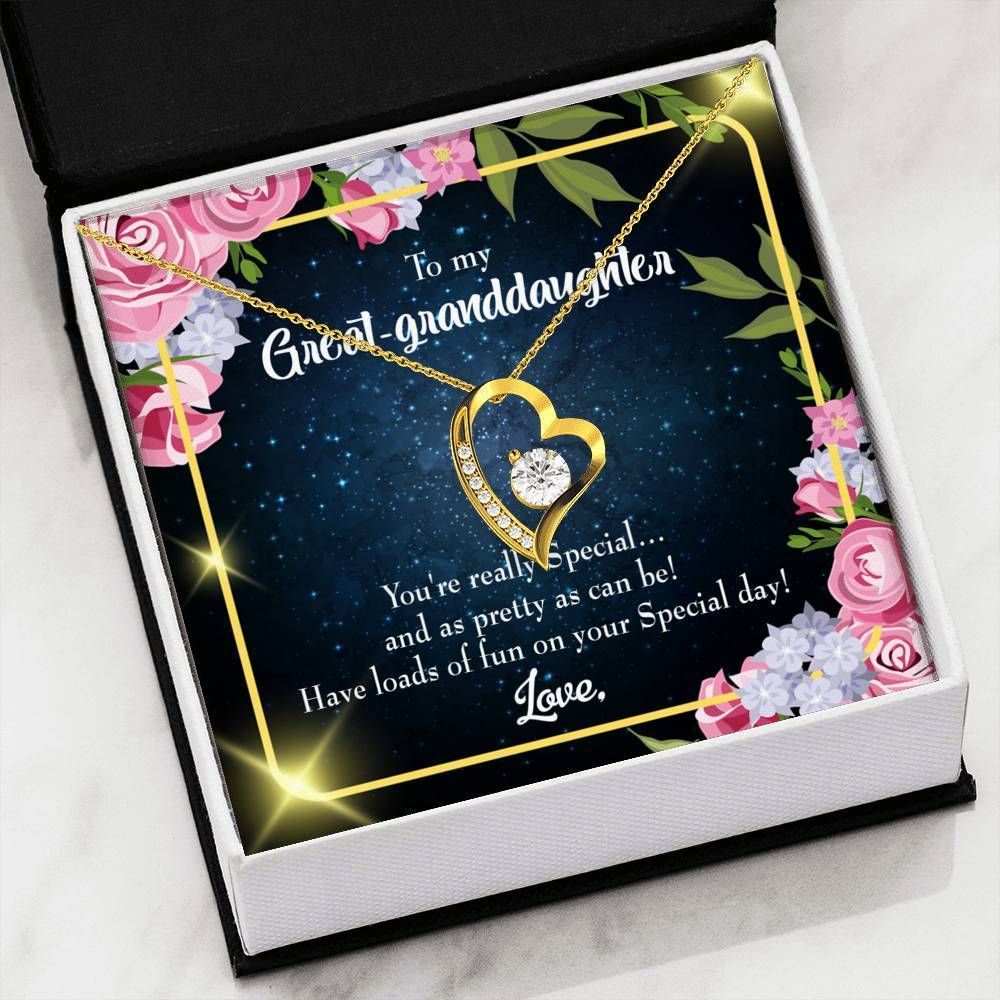 You're Really Special 18K Gold Forever Love Necklace Gift For Grand Daughter Forever Love Necklace Forever Love Necklace