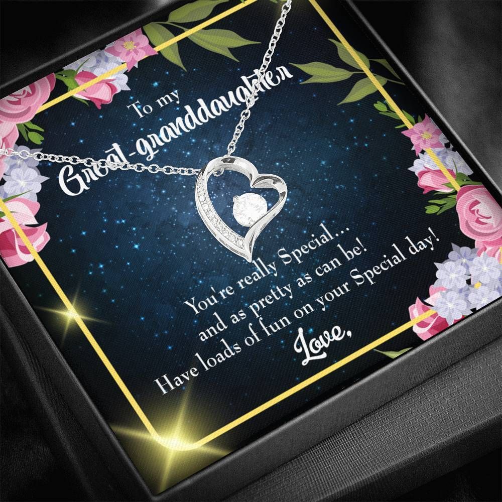 You're Really Special 18K Gold Forever Love Necklace Gift For Grand Daughter Forever Love Necklace Forever Love Necklace