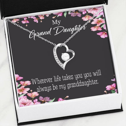 You Will Always Be My Granddaughter Gift For Granddaughter Forever Love Necklace