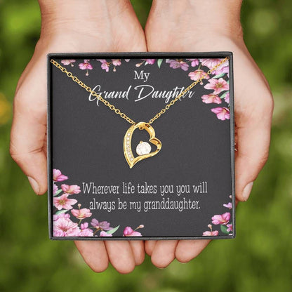 You Will Always Be My Granddaughter Gift For Granddaughter Forever Love Necklace