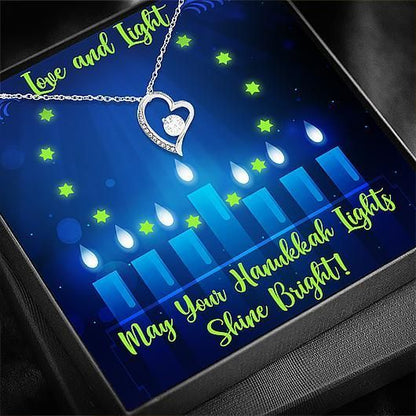 Your Hanukkah Lights Shine Bright Forever Love Necklace