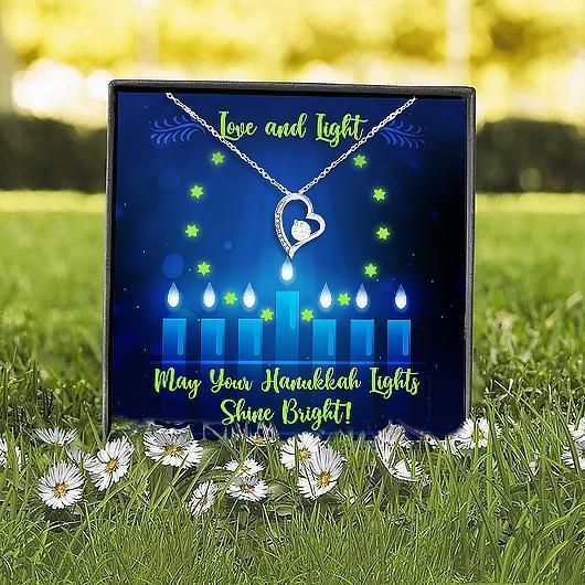 Your Hanukkah Lights Shine Bright Forever Love Necklace