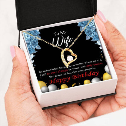 You Make Me Feel Rich 18K Gold Forever Love Necklace Gift For Wife Forever Love Necklace Forever Love Necklace