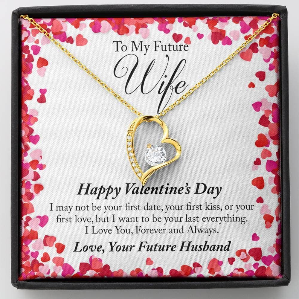 Your Last Everything 14K White Gold Forever Love Necklace Gift For Wife