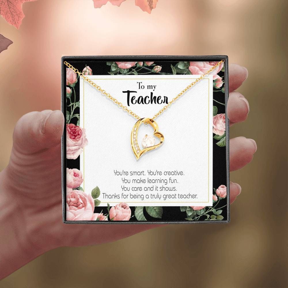 You're Smart 18K Gold Forever Love Necklace Gift For Teacher Forever Love Necklace Forever Love Necklace