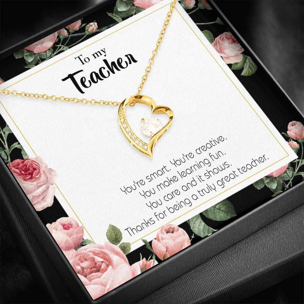 You're Smart 18K Gold Forever Love Necklace Gift For Teacher Forever Love Necklace Forever Love Necklace