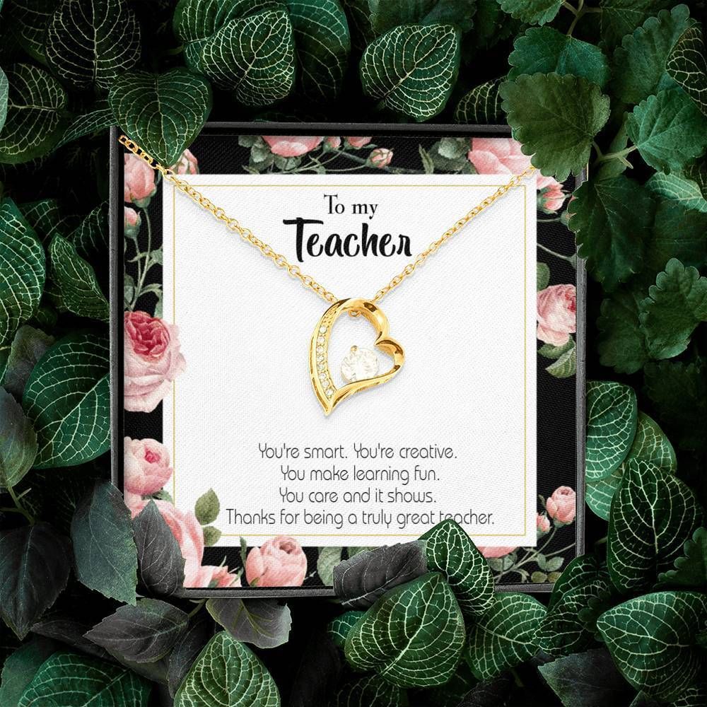 You're Smart 18K Gold Forever Love Necklace Gift For Teacher Forever Love Necklace Forever Love Necklace