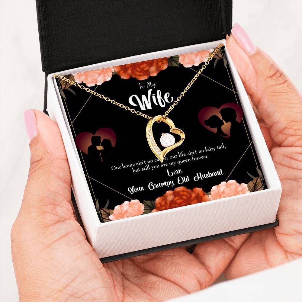 Gift For Wife You Are My Queen Forever 18K Gold Forever Love Necklace