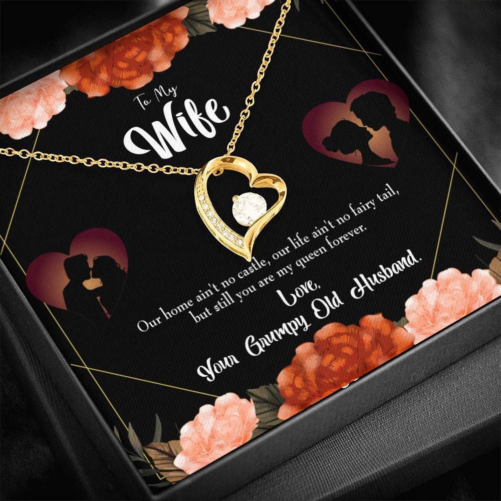 Gift For Wife You Are My Queen Forever 18K Gold Forever Love Necklace