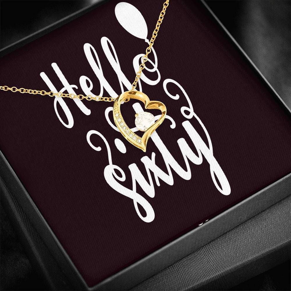 Hello Sixty Birthday 18K Gold Forever Love Necklace Gift For Women Forever Love Necklace Forever Love Necklace