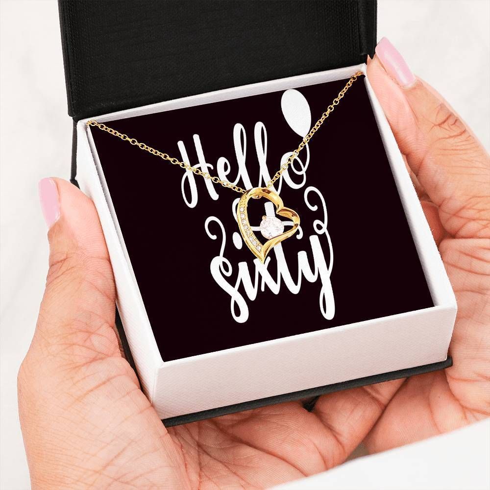 Hello Sixty Birthday 18K Gold Forever Love Necklace Gift For Women Forever Love Necklace Forever Love Necklace