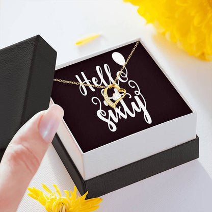 Hello Sixty Birthday 18K Gold Forever Love Necklace Gift For Women Forever Love Necklace Forever Love Necklace