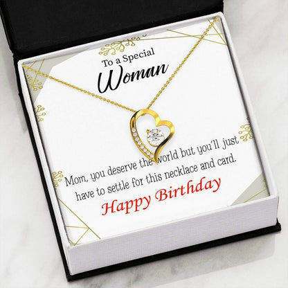 Happy Birthday Gift For Special Woman 18K Gold Forever Love Necklace