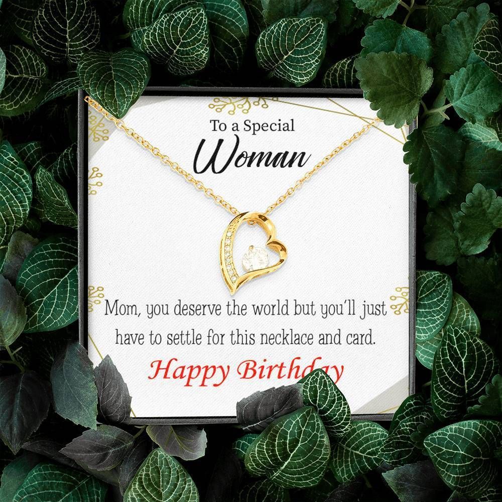 Happy Birthday Gift For Special Woman 18K Gold Forever Love Necklace