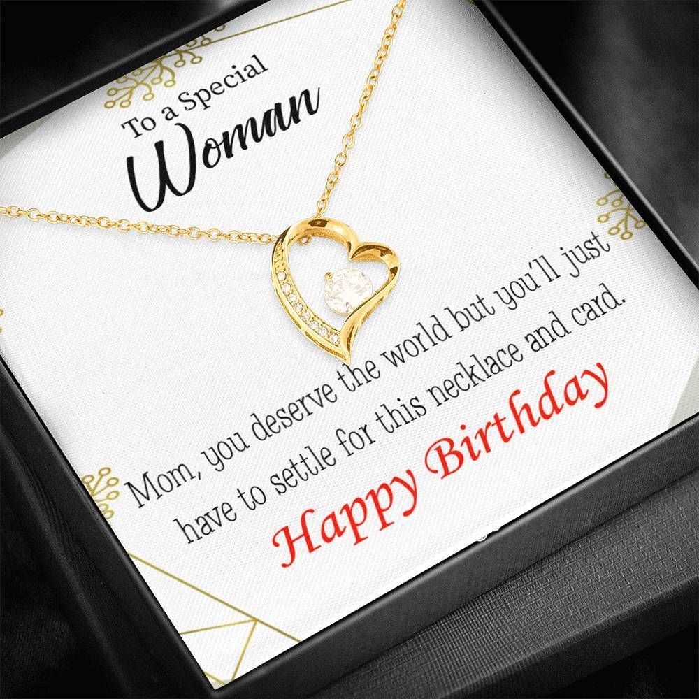 Happy Birthday Gift For Special Woman 18K Gold Forever Love Necklace