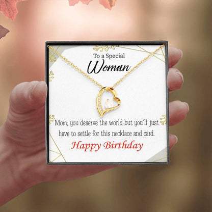 Happy Birthday Gift For Special Woman 18K Gold Forever Love Necklace