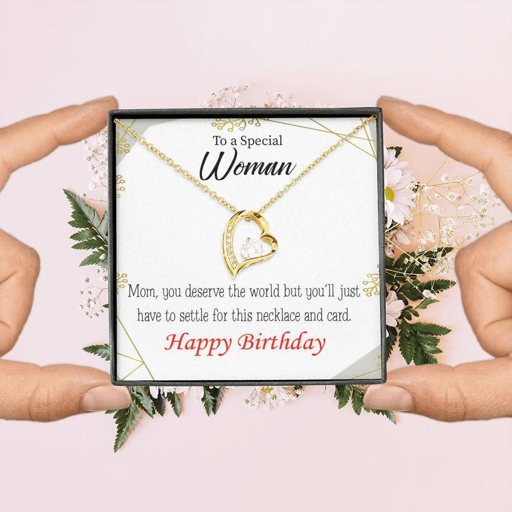 Happy Birthday Gift For Special Woman 18K Gold Forever Love Necklace