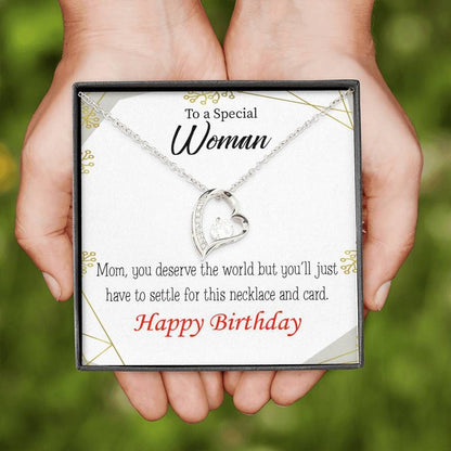 Happy Birthday Gift For Special Woman 18K Gold Forever Love Necklace