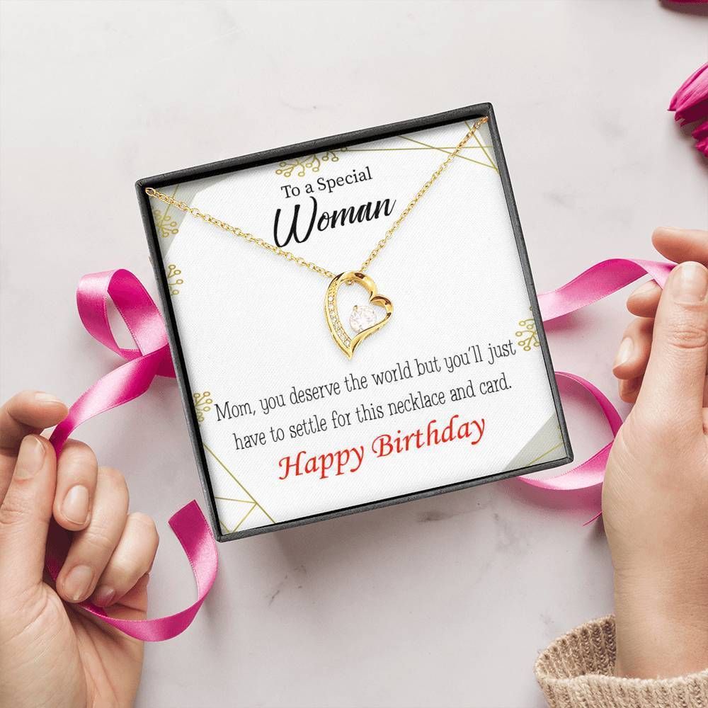 Happy Birthday Gift For Special Woman 18K Gold Forever Love Necklace