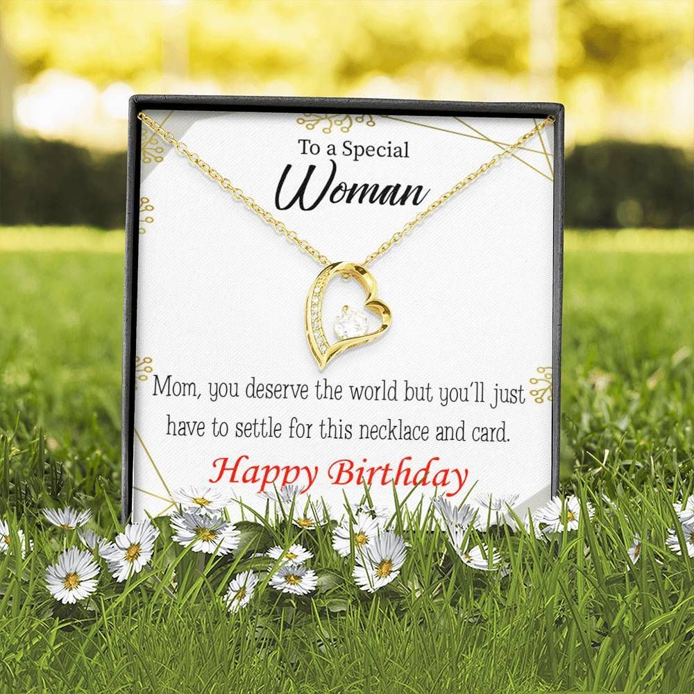 Happy Birthday Gift For Special Woman 18K Gold Forever Love Necklace