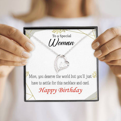 Happy Birthday Gift For Special Woman 18K Gold Forever Love Necklace