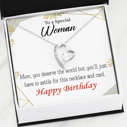 Happy Birthday Gift For Special Woman 18K Gold Forever Love Necklace