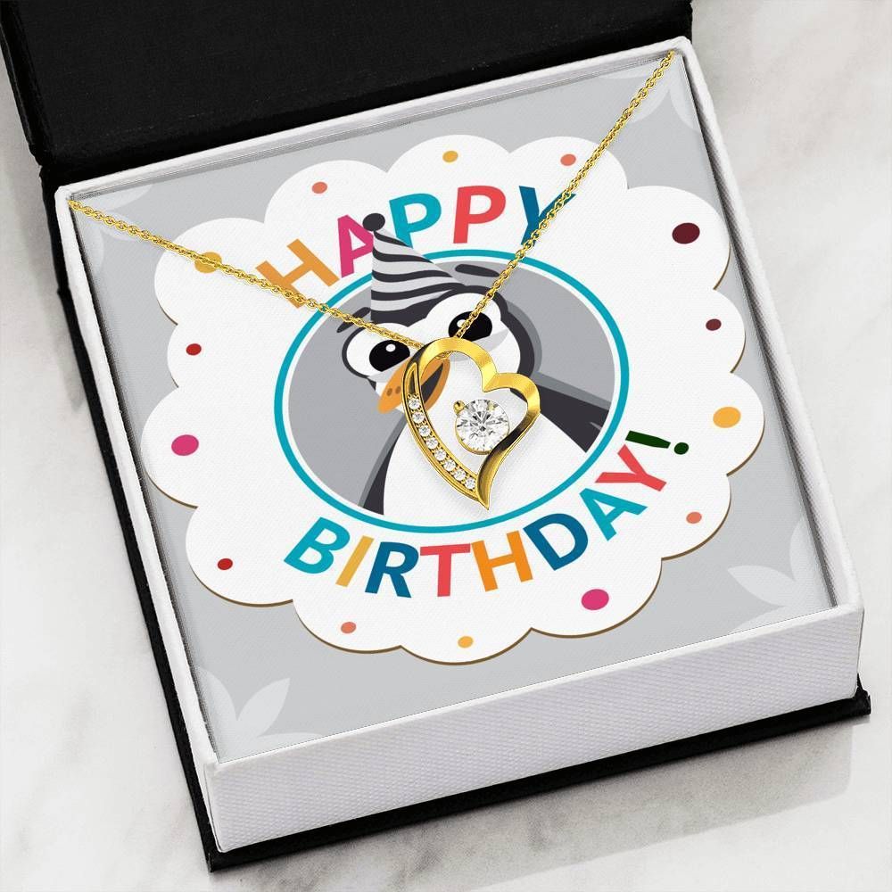 Happy Birthday Penguin 18K Gold Forever Love Necklace