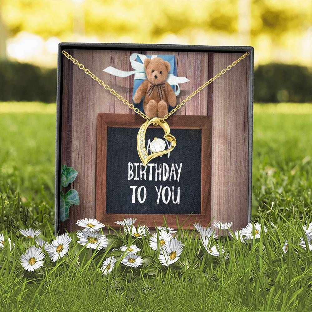 Happy Birthday To You Lovely Bear Forever Love Necklace