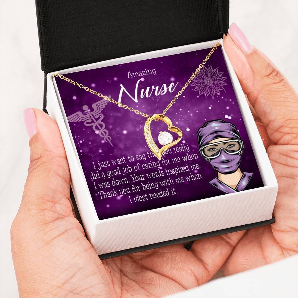 18K Gold Forever Love Necklace Gift For Nurse Thanks For Being There Forever Love Necklace Forever Love Necklace