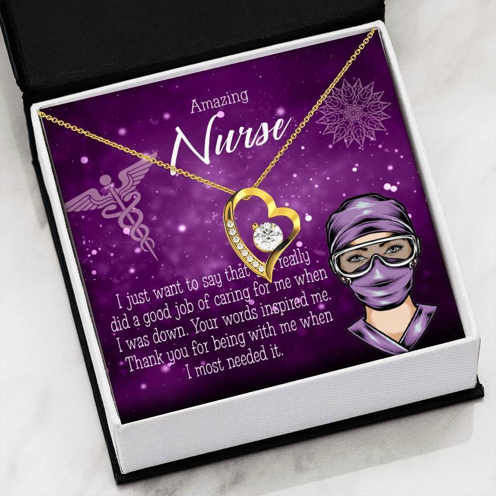 18K Gold Forever Love Necklace Gift For Nurse Thanks For Being There Forever Love Necklace Forever Love Necklace