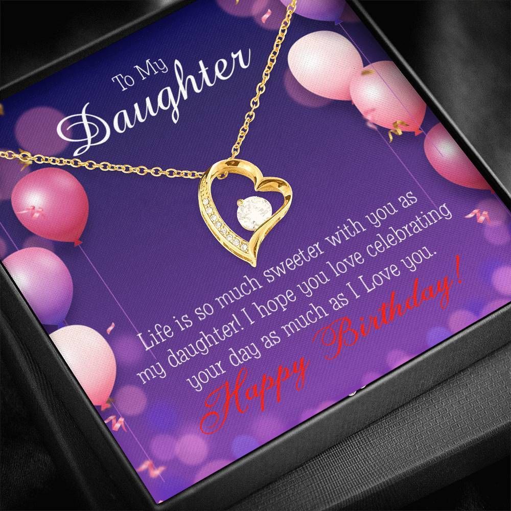 I Love You Birthday Gift For Daughter Forever Love Necklace