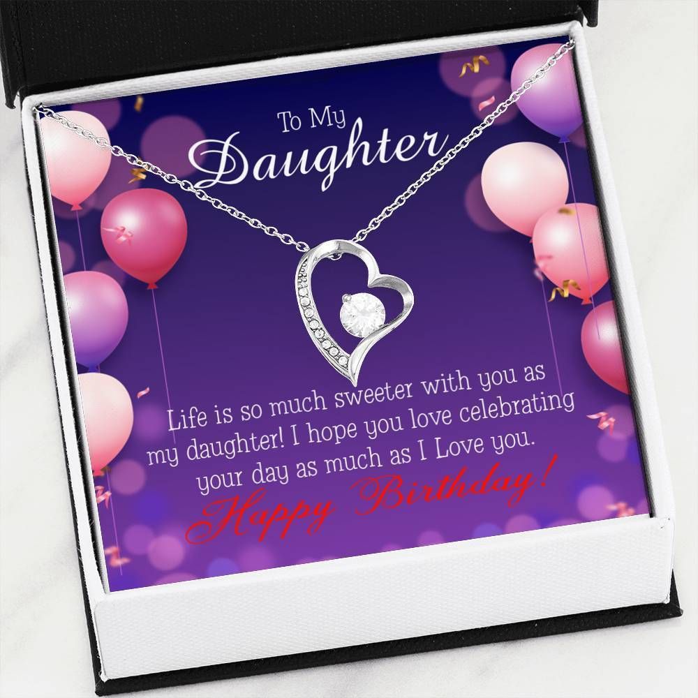 I Love You Birthday Gift For Daughter Forever Love Necklace