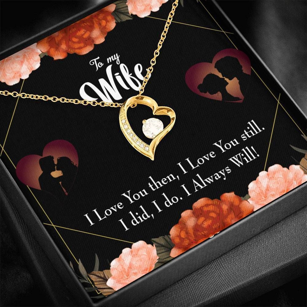 18K Gold Forever Love Necklace Gift For Wife I Love You Then And Now Forever Love Necklace Forever Love Necklace