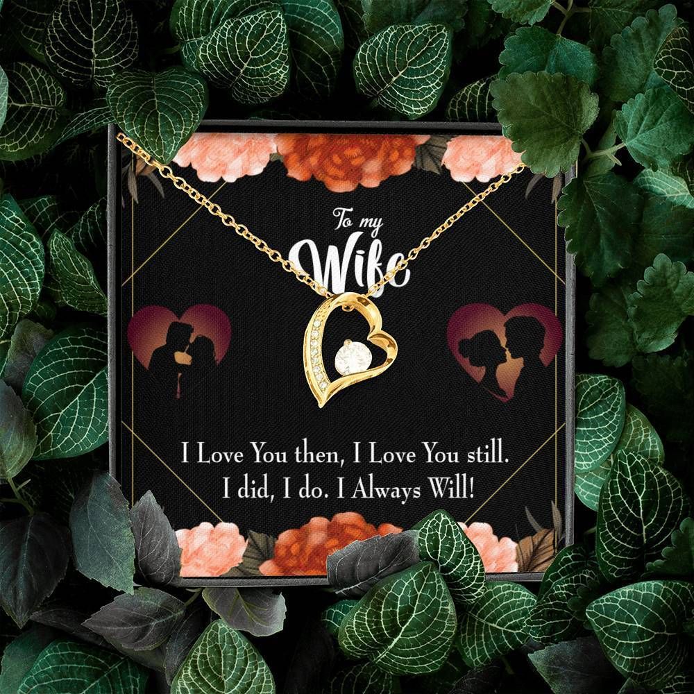 18K Gold Forever Love Necklace Gift For Wife I Love You Then And Now Forever Love Necklace Forever Love Necklace