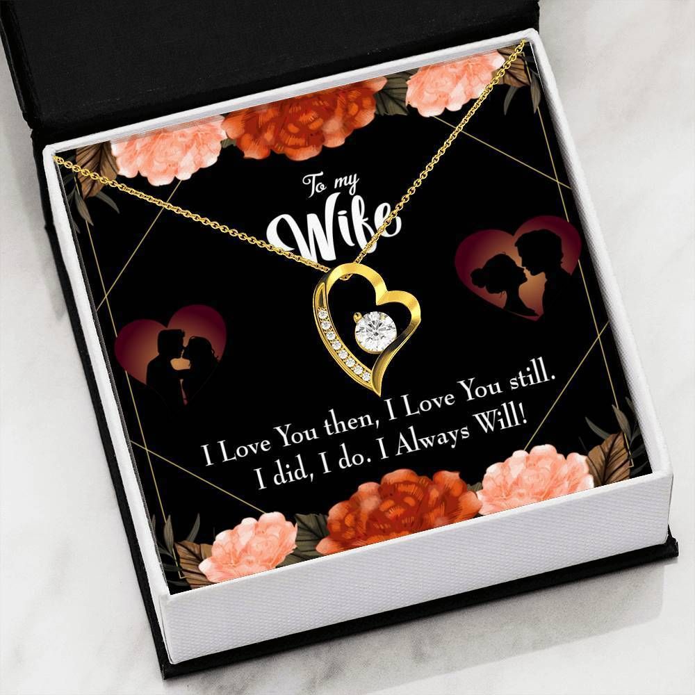 18K Gold Forever Love Necklace Gift For Wife I Love You Then And Now Forever Love Necklace Forever Love Necklace