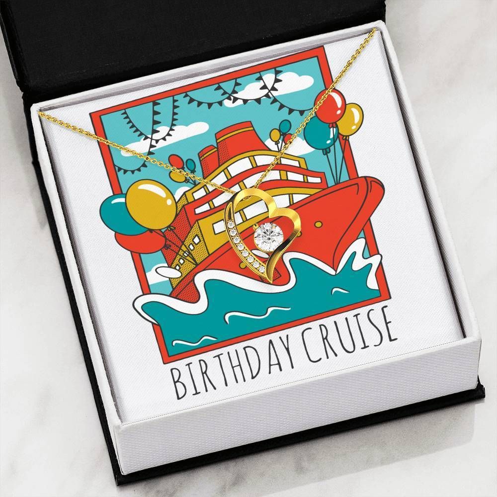 Birthday Cruise Ship 18K Gold Forever Love Necklace