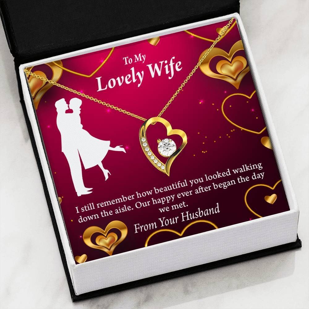 Gift For Wife Our Happy Ever After Began The Dad We Met 18K Gold Forever Love Necklace