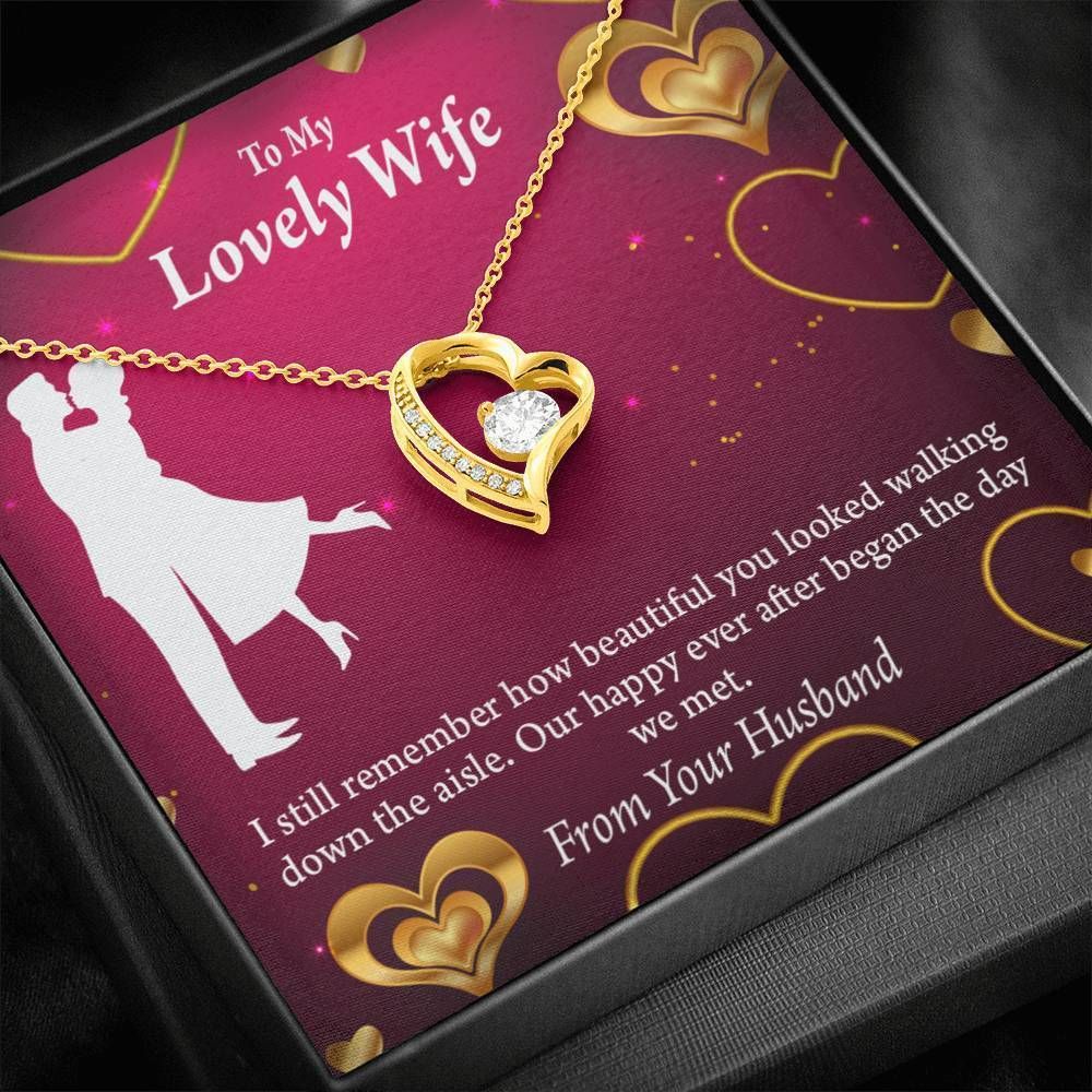 Gift For Wife Our Happy Ever After Began The Dad We Met 18K Gold Forever Love Necklace