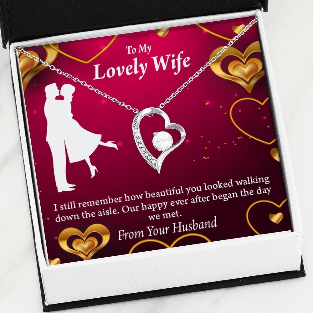 Gift For Wife Our Happy Ever After Began The Dad We Met 18K Gold Forever Love Necklace