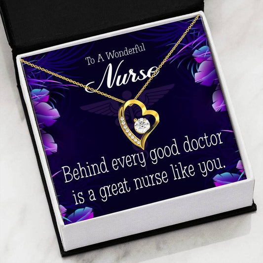 Gift For Nurse Behind Every Good Doctor Is A Great Nurse Like You Forever Love Necklace