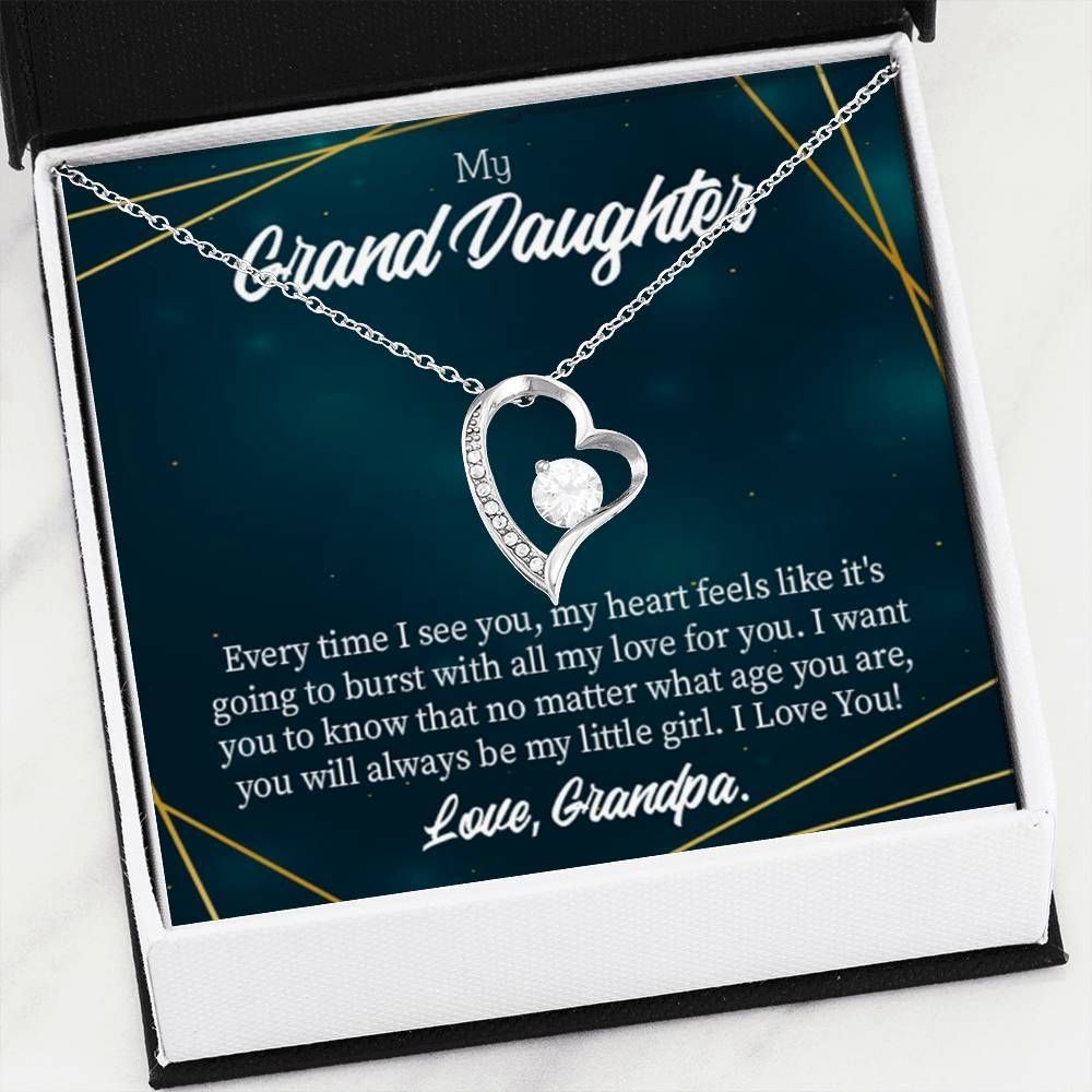 All My Love For You Gift For Granddaughter 18K Gold Forever Love Necklace