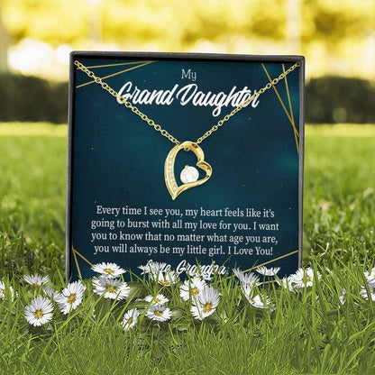 All My Love For You Gift For Granddaughter 18K Gold Forever Love Necklace