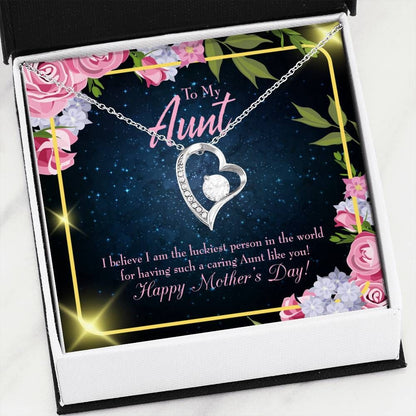 Happy Mother's Day Gift For Aunt 18K Gold Forever Love Necklace