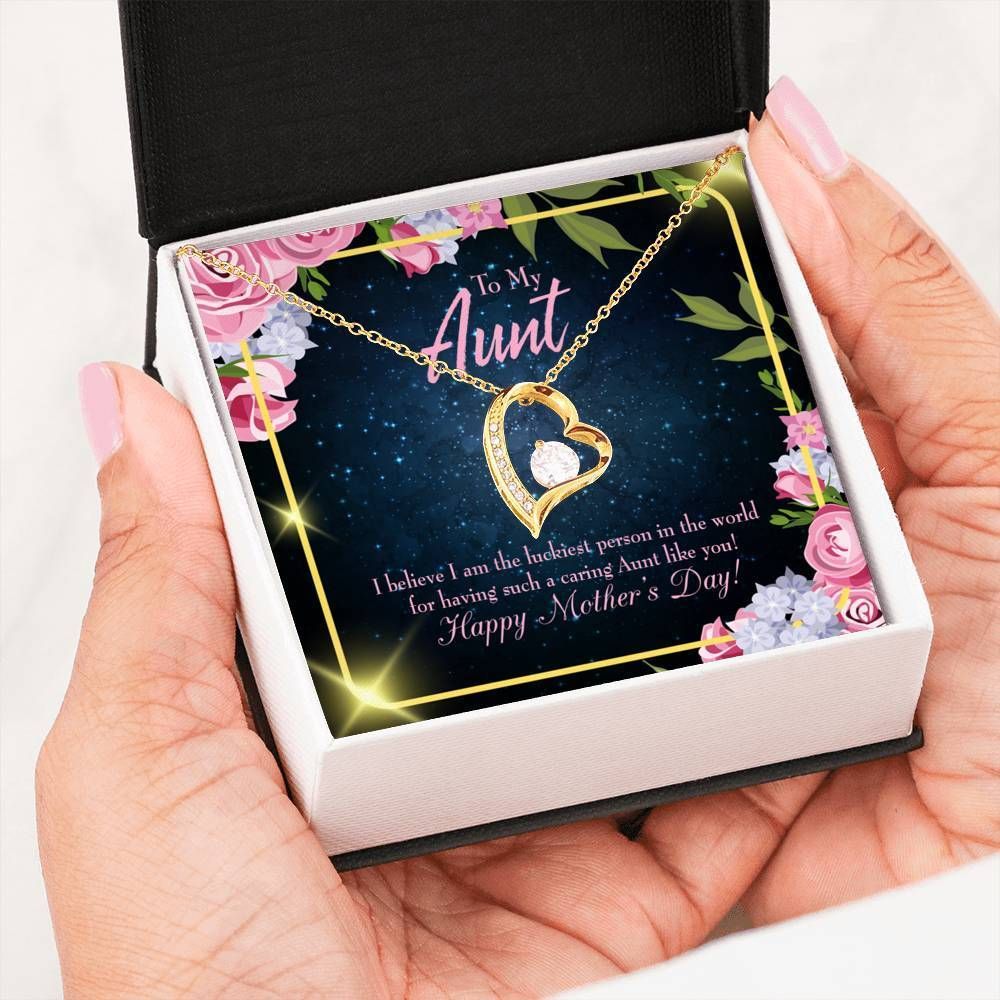 Happy Mother's Day Gift For Aunt 18K Gold Forever Love Necklace