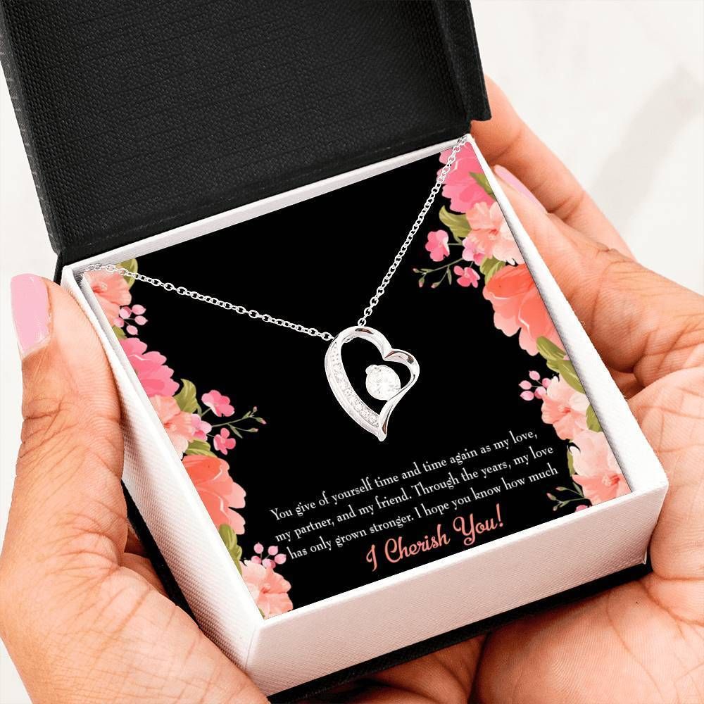 18K Gold Forever Love Necklace Gift For Fiancee Cherish You Forever Love Necklace Forever Love Necklace