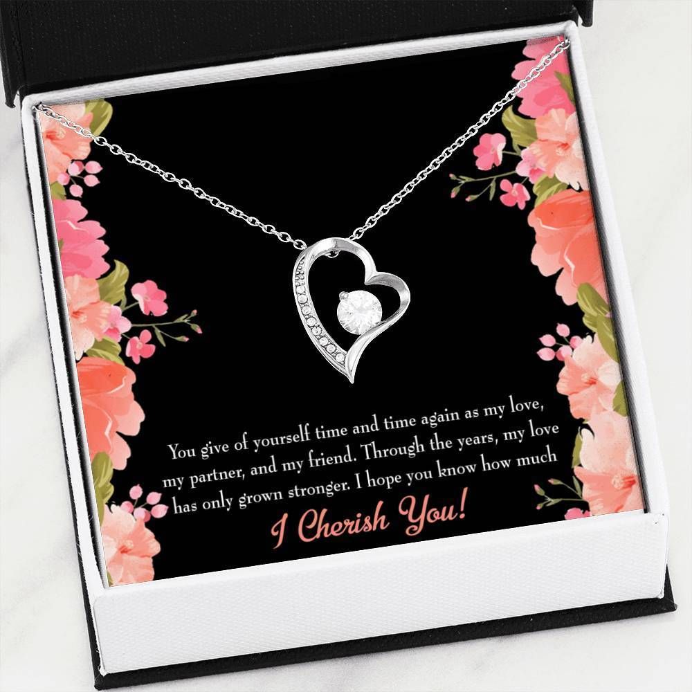 18K Gold Forever Love Necklace Gift For Fiancee Cherish You Forever Love Necklace Forever Love Necklace