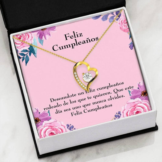 Feliz Cumpleaños Spanish Happy Birthday Forever Love Necklace