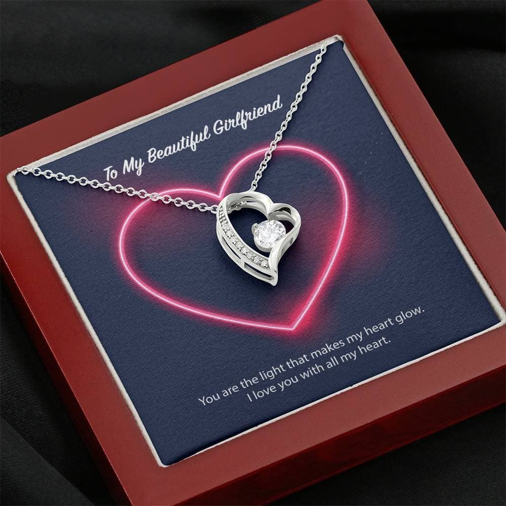 Forever Love Necklace Gift For Hers Neon Heart Love You