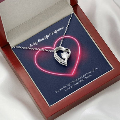 Forever Love Necklace Gift For Hers Neon Heart Love You