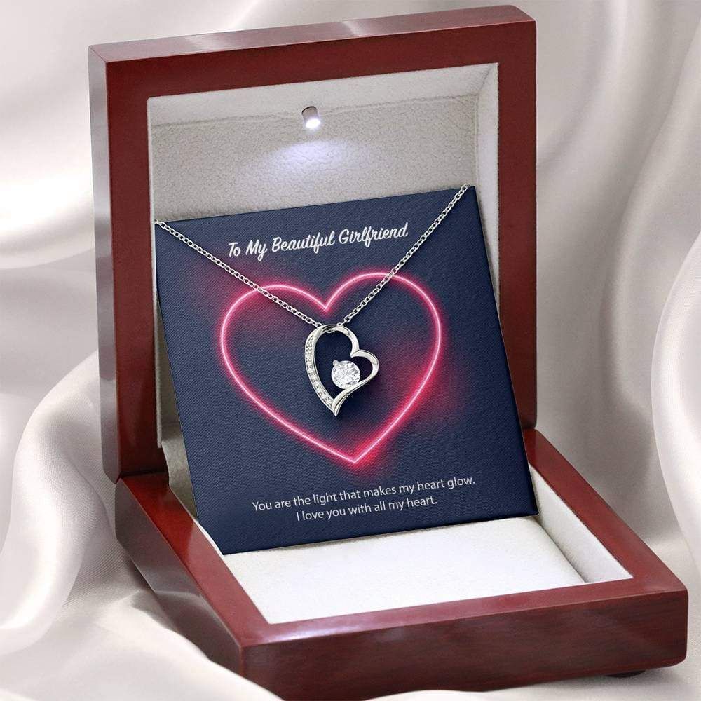 Forever Love Necklace Gift For Hers Neon Heart Love You